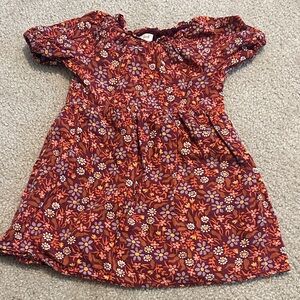 Cat & Jack Floral Kids Dress - Red and Purple